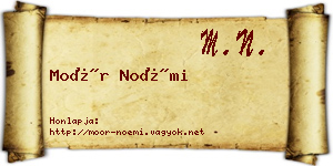 Moór Noémi névjegykártya